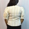 vertical stripe puff sleeve blouse