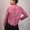 floral embroidered button down shirt (free size)