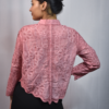 floral embroidered button down shirt (free size)
