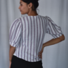 vertical stripe puff sleeve blouse