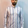 light blue & white check shirt