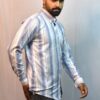 light blue & white check shirt
