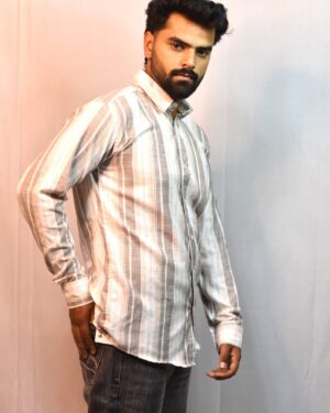 grey & white check shirt