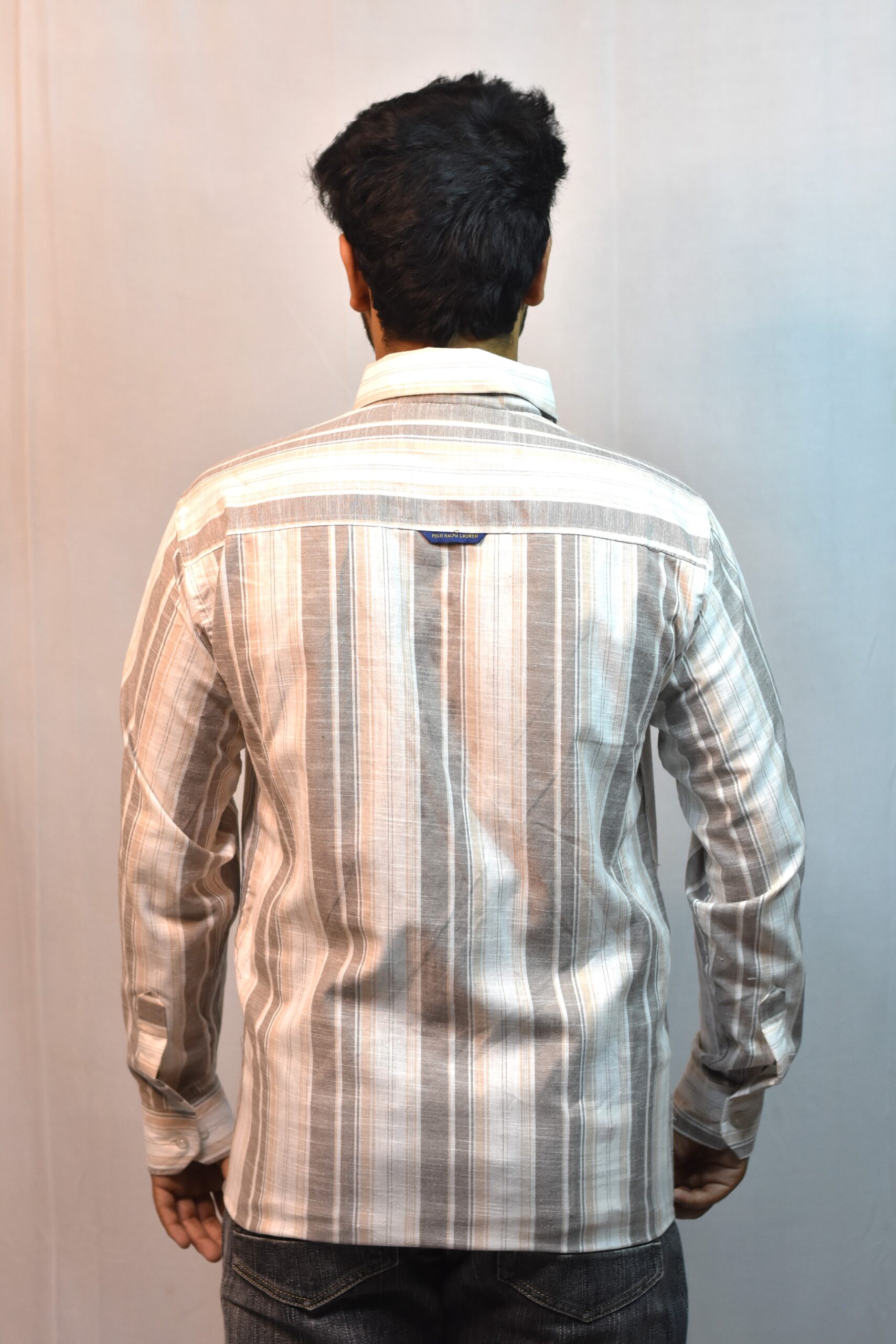 grey & white check shirt