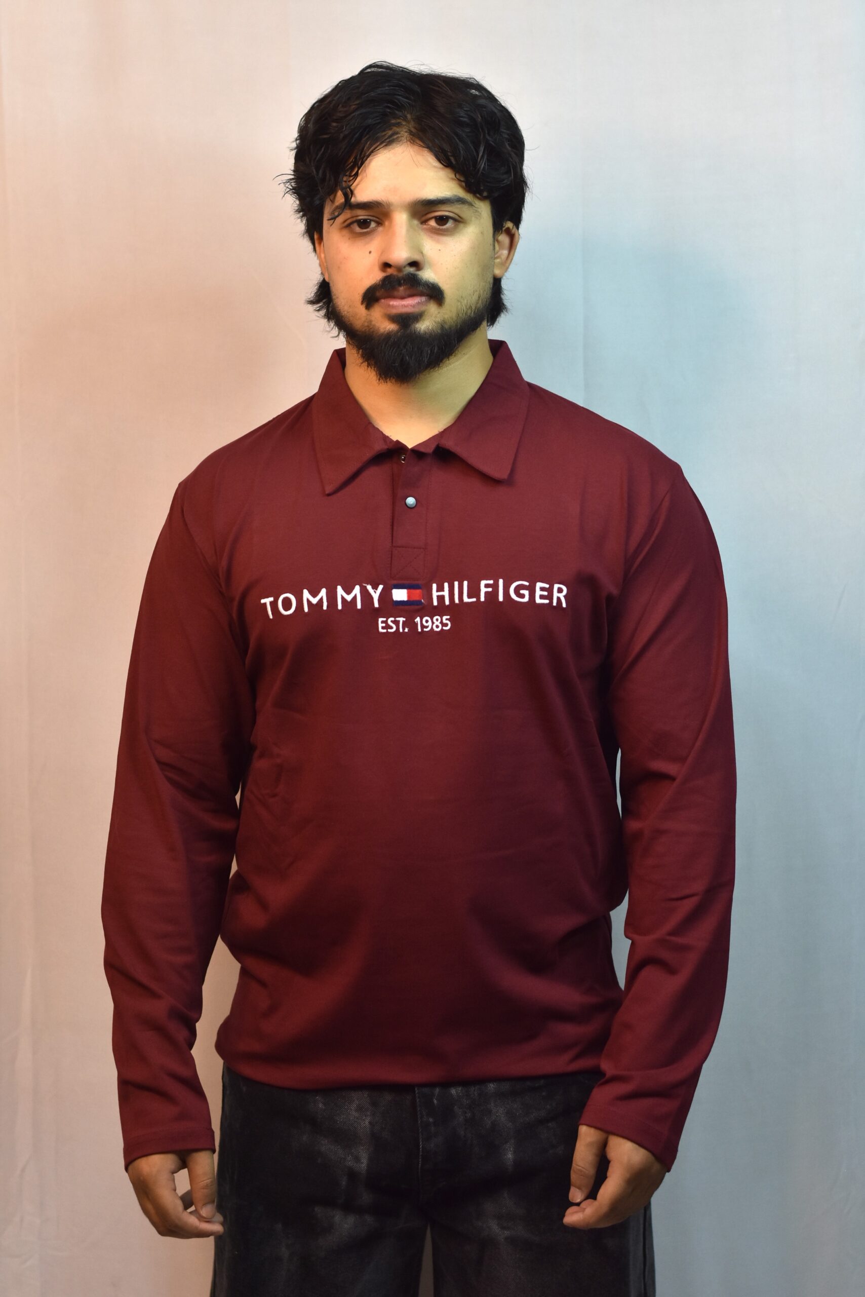 tommy hilfiger full sleeves polo t shirt